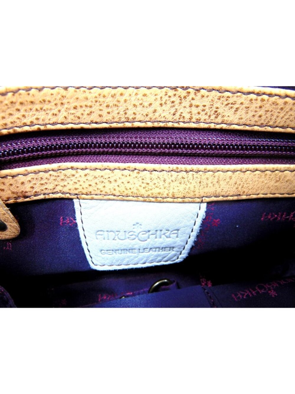 Anuschka Leather Crossbody Purse Wallet Teal Blue Feather Peacock Hand Painted - Picture 6 of 16